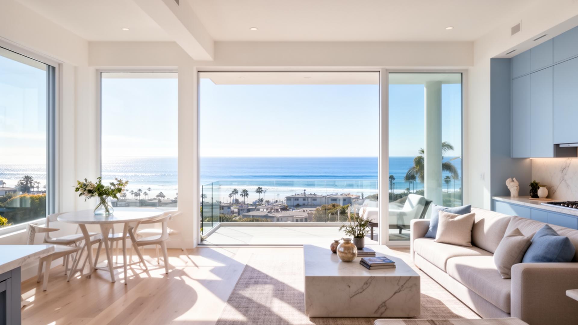 Bright clean coastal Manhattan Beach home interior